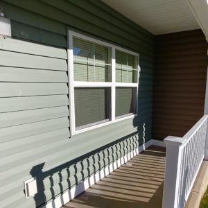Front deck with railing