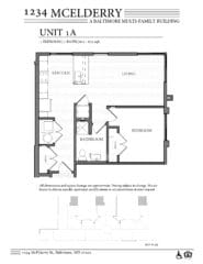 1234 McElderry Floor Plan - 1 Bedroom