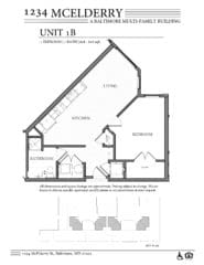 1234 McElderry Floor Plan - 1 Bedroom