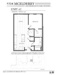 1234 McElderry Floor Plan - 1 Bedroom
