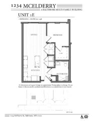 1234 McElderry Floor Plan - 1 Bedroom