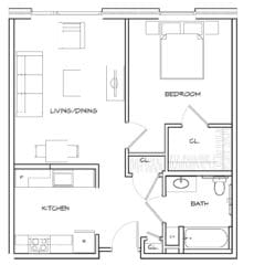 Apartments at New Market West: 1 Bedroom - Unit Type A